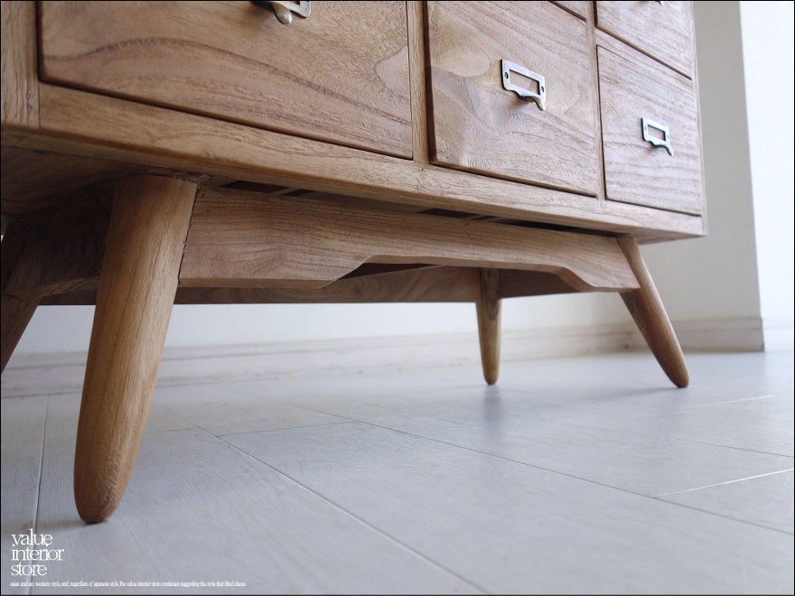 手作り 真鍮チェストNA タンス 収納箪笥 チーク材 総無垢 真鍮金物